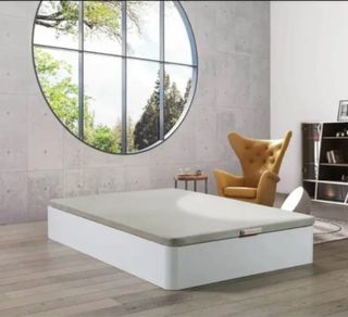 Canapé abatible blanco y beige
