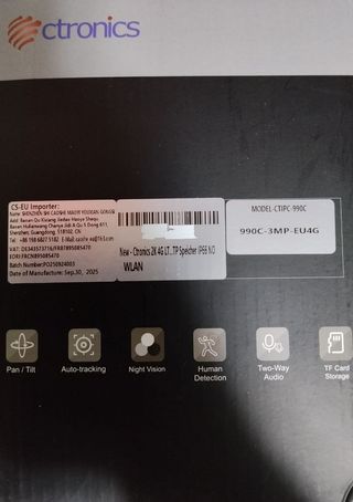 Ctronics Cámara Vigilancia 2K 4G LTE Exterior