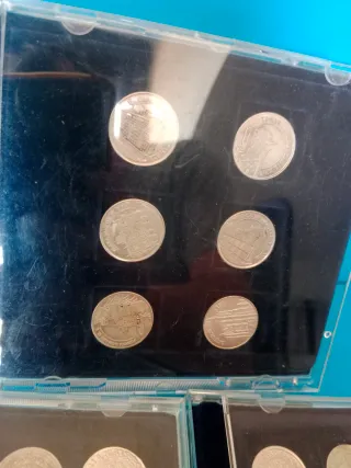 Lote 3 colecciones monedas de plata 114 gramos