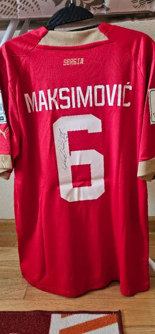 Camiseta Serbia Maksimovic Firmada Qatar 2022
