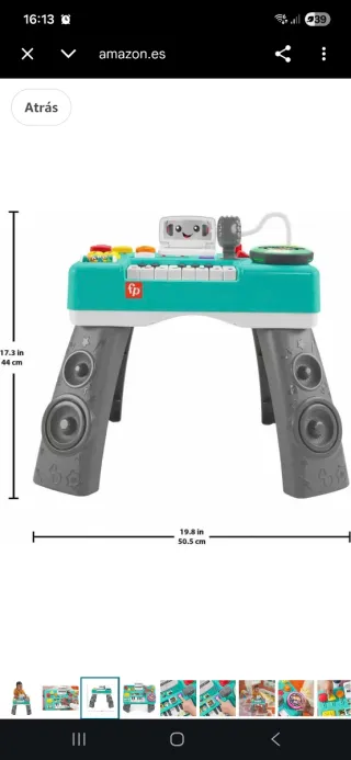 Mesa DJ Fisher-Price con piano,luces,sonidos,juego