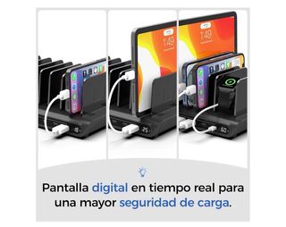 Estación Carga Alxum 60W LED 10 Puertos USB-C/A