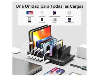 Estación Carga Alxum 60W LED 10 Puertos USB-C/A