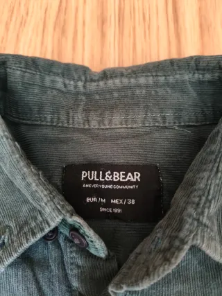 Camisa Pull&Bear Pana Verde Talla M