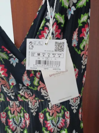 Vestido largo estampado Springfield