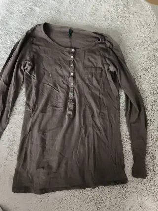 Camiseta manga larga mujer marrón