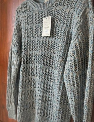 Maglione Pull&Bear uomo traforato grigio M
