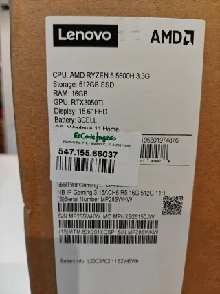 Lenovo Ideapad Gaming RTX 3050 Ti