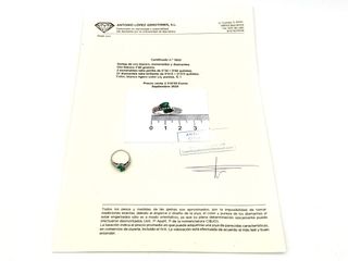 E1807465-0 Sortija Oro 18k Esmeralda y Diamantes