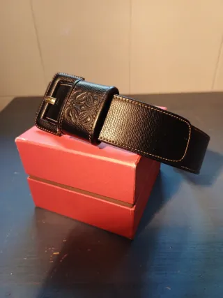 Cinturón Loewe Piel Negra Mujer