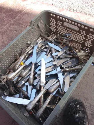 Juego de 5 Cuchillos Antiguos de Plata
