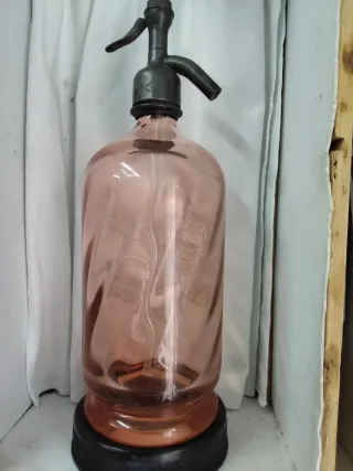Sifón Botella Vidrio Rosa L. GODIN Succ.