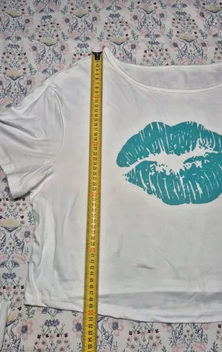 Conjunto Shein Curve Crop Top Labios + Pantalón