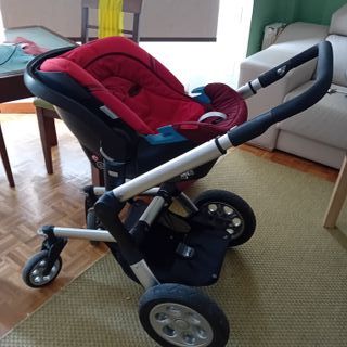 Carrito Joolz gris ,2 capazosy silla coche Cybex c