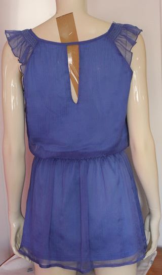 Vestido boho volantes azul añil