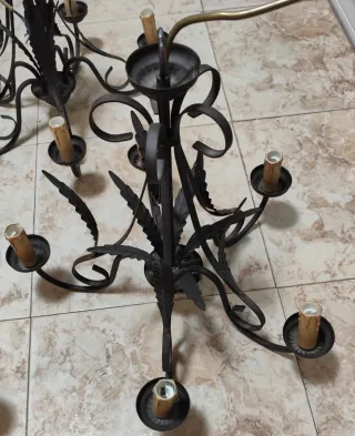 Lote 3 Lámparas Forja Rústicas