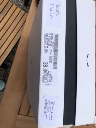 Zapatillas Voile Blanche Talla 39 Beige/Rosa