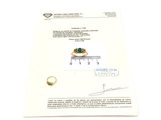 E1807462-13 Anillo Oro 18k Esmeralda y Diamantes