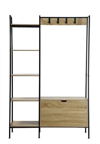 Mueble recibidor con perchero, zapatero y estantes