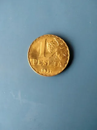 Moneda 1 Peseta 1937 República Española