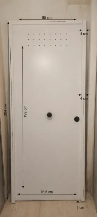 Puerta blindada blanca 85x204 con marco