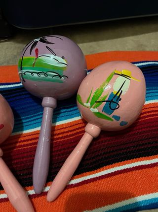 Maracas Mexicanas de Coco Pintadas