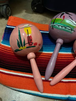 Maracas Mexicanas de Coco Pintadas
