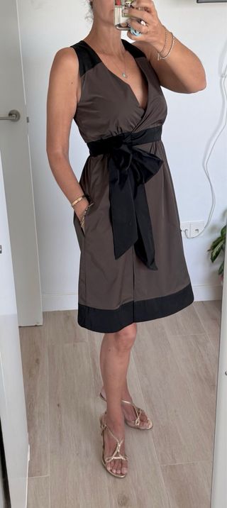 Vestido Pedro del Hierro negro y marrón