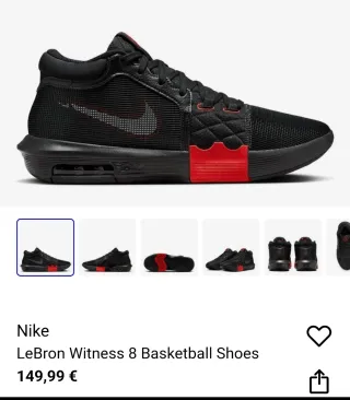 Zapatillas Nike LeBron Witness 8 Negras/Rojas
