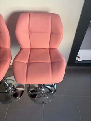 Taburete rosa polipiel nuevo