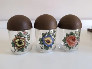 Especiero Vintage Madera y Cristal