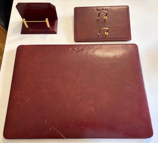 Conjunto escritorio Pierre Cardin piel