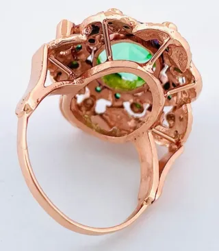 Anillo Oro 9k Esmeralda Talla Rectangular