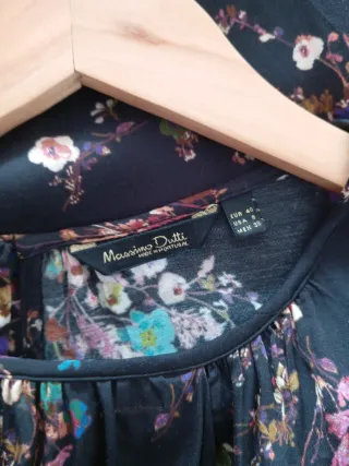 Blusa seda estampado floral Massimo Dutti