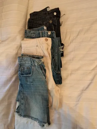 Lote 5 Pantalones Vaqueros Zara y Stradivarius 32