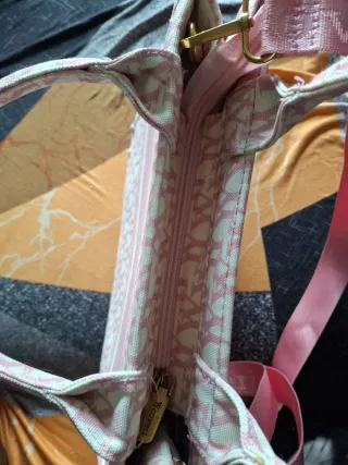 Borsa Coveri rosa e bianca con tracolla