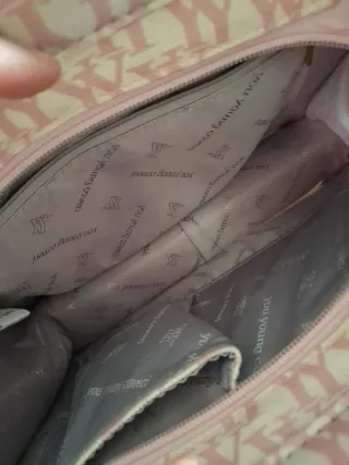 Borsa Coveri rosa e bianca con tracolla
