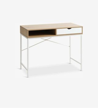 Escritorio madera y metal blanco