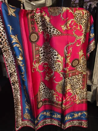 Copricostume misto seta fucsia