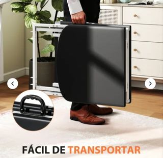 Camilla de masaje portátil negra y naranja