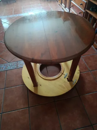 Mesa camilla redonda madera