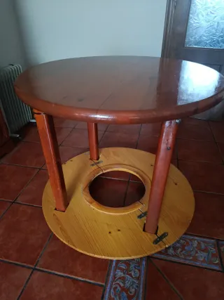 Mesa camilla redonda madera