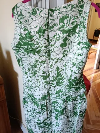 Vestido Purificación García blanco y verde T40