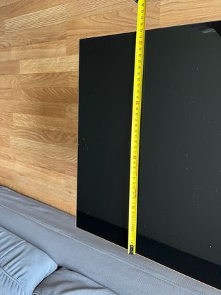 Mesa de centro cristal y metal negra