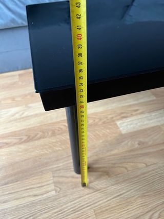 Mesa de centro cristal y metal negra