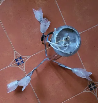 Lámpara de techo tulipanes cromada