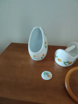 Set de baño cerámica y madera