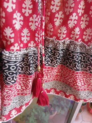 Vestido Kaftán Corto Estampado