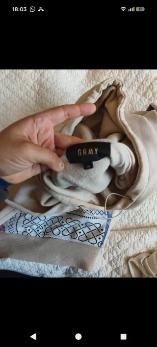 Sudadera Grimey Beige con Estampado