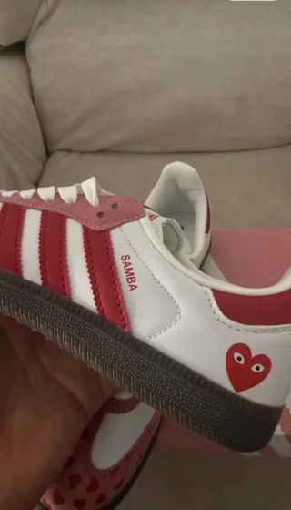 Adidas Samba x CDG Corazón Rojo Blanco